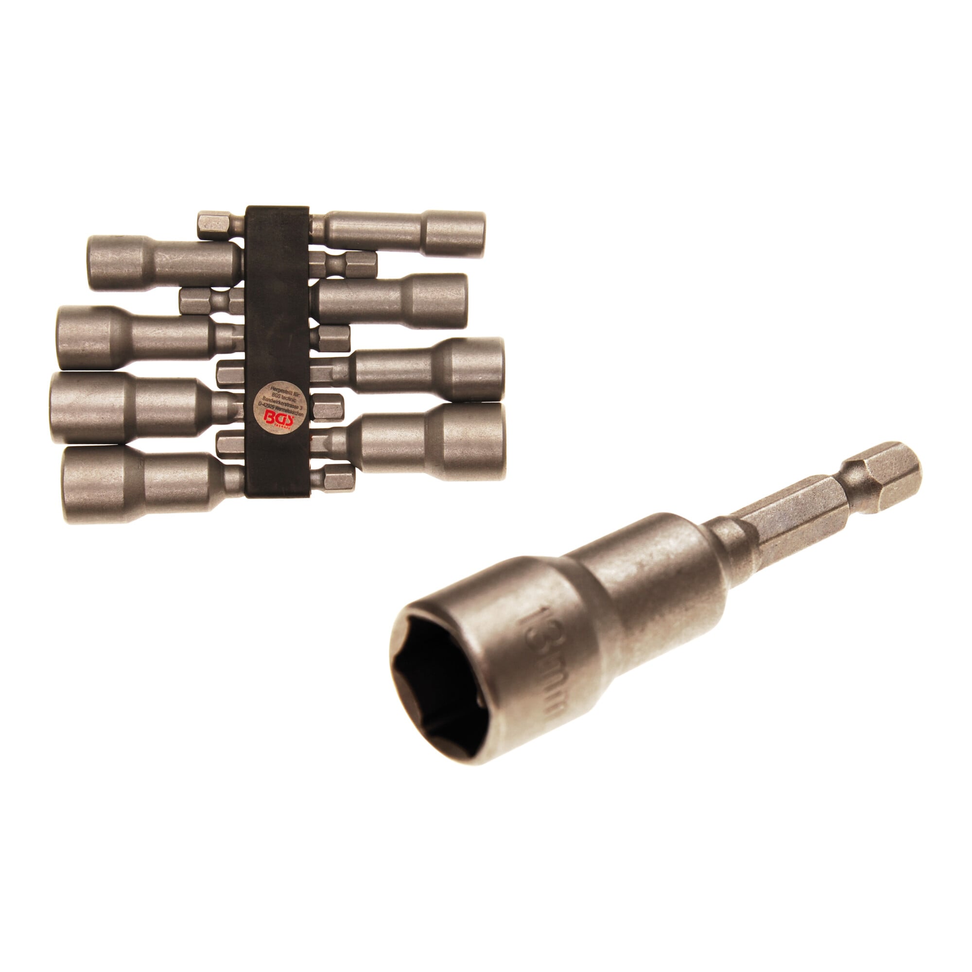 BGS Steckschlüssel-Einsatz-Satz Sechskant Antrieb Außensechskant 6,3 mm (1/4 Zoll) SW 6 - 13 mm 8 teilig ; BGS technic