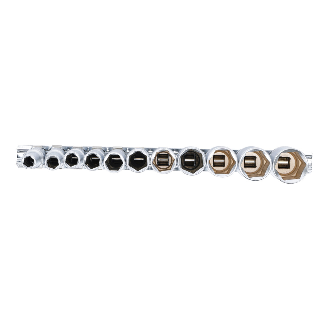 BGS Steckschlüssel-Einsatz-Satz Sechskant, tief Antrieb Innenvierkant 10 mm (3/8 Zoll) Zollgrößen 11 teilig