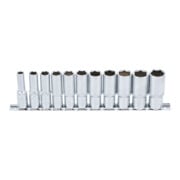 BGS Steckschlüssel-Einsatz-Satz Sechskant, tief Antrieb Innenvierkant 10 mm SW 8 - 19 mm 11-tlg.