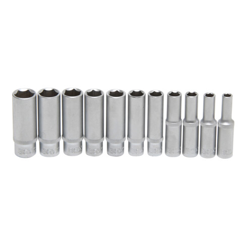 BGS Steckschlüssel-Einsatz-Satz Sechskant, tief Antrieb Innenvierkant 6,3 mm (1/4") Zollgrößen 11-tlg.