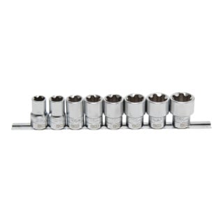 BGS Steckschlüssel-Einsatz-Satz T-Profil Plus (für TX Plus) Antrieb Innenvierkant 12,5 mm (1/2 Zoll) SW 18EP - 32EP 8 teilig