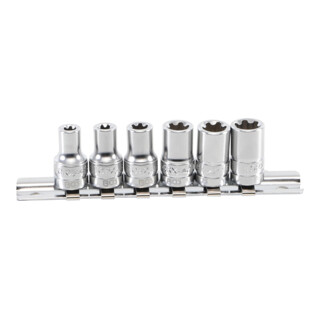 BGS Steckschlüssel-Einsatz-Satz T-Profil Plus (für TX Plus) Antrieb Innenvierkant 6,3 mm (1/4 Zoll) SW 6EP - 12EP 6 teilig
