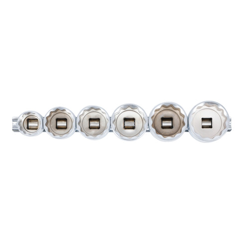 BGS Steckschlüssel-Einsatz-Satz, Zwölfkant Antrieb Innenvierkant 12,5 mm (1/2") SW 24 - 38 mm 6-tlg.