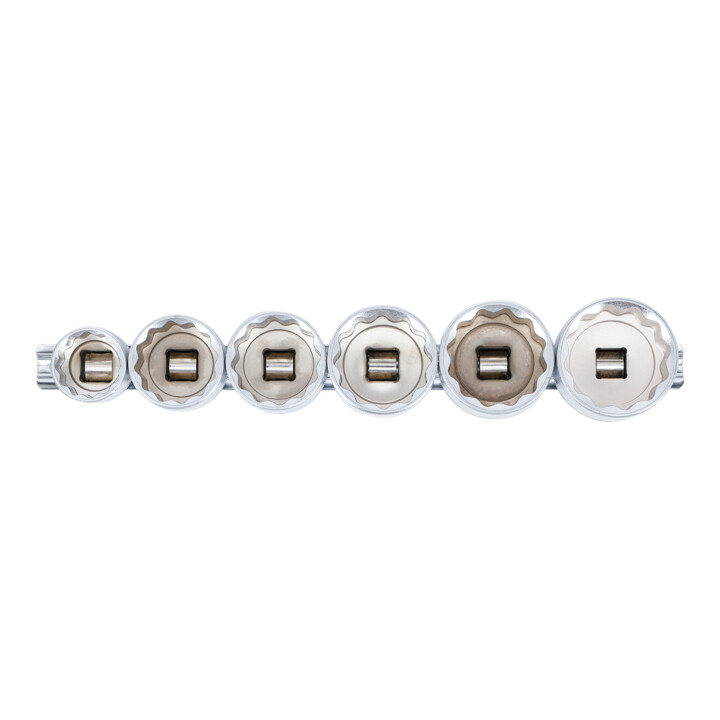 BGS Steckschlüssel-Einsatz-Satz, Zwölfkant Antrieb Innenvierkant 12,5 mm (1/2") SW 24 - 38 mm 6-tlg.