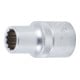 BGS Steckschlüssel-Einsatz-Satz, Zwölfkant Antrieb Innenvierkant 12,5 mm (1/2 Zoll) Zollgrößen 10 teilig