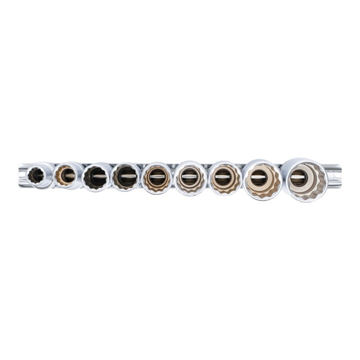 BGS Steckschlüssel-Einsatz-Satz Zwölfkant, tief Antrieb Innenvierkant 12,5 mm (1/2 Zoll) SW 10 - 24 mm 9 teilig