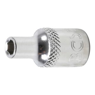 BGS Steckschlüssel-Einsatz Sechskant 22474, Antrieb Innenvierkant 6,3 mm (1/4"), SW 4 mm