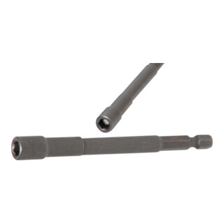 BGS Steckschlüssel-Einsatz Sechskant 2762, extra lang, für Bohrmaschinen, Antrieb Außensechskant 6,3 mm (1/4"), SW 6 mm