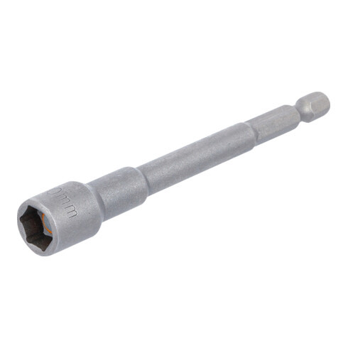 BGS Steckschlüssel-Einsatz Sechskant 2766, extra lang, für Bohrmaschinen, Antrieb Außensechskant 6,3 mm (1/4"), SW 10 mm