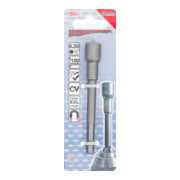 BGS Steckschlüssel-Einsatz Sechskant 2766, extra lang, für Bohrmaschinen, Antrieb Außensechskant 6,3 mm (1/4"), SW 10 mm-5