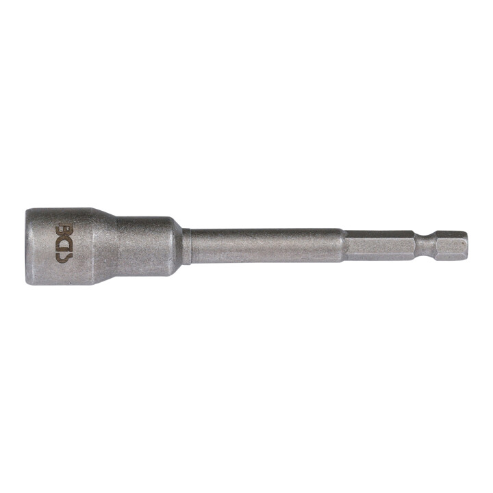 BGS Steckschlüssel-Einsatz Sechskant 2767, extra lang, für Bohrmaschinen, Antrieb Außensechskant 6,3 mm (1/4"), SW 11 mm