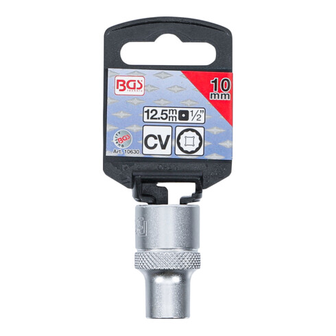 BGS Steckschlüssel-Einsatz Zwölfkant 10630, Antrieb Innenvierkant 12,5 mm (1/2"), SW 10 mm