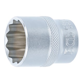 BGS Steckschlüssel-Einsatz Zwölfkant 10644, Antrieb Innenvierkant 12,5 mm (1/2"), SW 24 mm