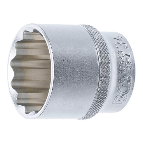 BGS Steckschlüssel-Einsatz Zwölfkant 10648, Antrieb Innenvierkant 12,5 mm (1/2"), SW 34 mm