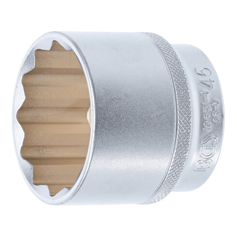 BGS Steckschlüssel-Einsatz Zwölfkant 10651-1, Antrieb Innenvierkant 12,5 mm (1/2"), SW 46 mm
