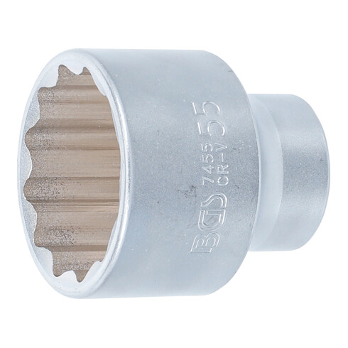 BGS Steckschlüssel-Einsatz Zwölfkant 7455, Antrieb Innenvierkant 20 mm (3/4"), SW 55 mm