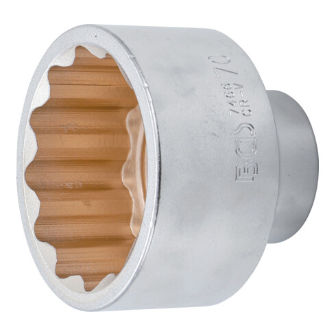 BGS Steckschlüssel-Einsatz Zwölfkant 7466, Antrieb Innenvierkant 20 mm (3/4"), SW 70 mm