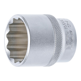 BGS Steckschlüssel-Einsatz Zwölfkant Antrieb Innenvierkant 12,5 mm SW 30 mm