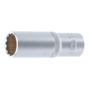 BGS Steckschlüssel-Einsatz Zwölfkant, tief 10686, Antrieb Innenvierkant 12,5 mm (1/2"), SW 19 mm