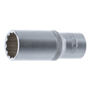 BGS Steckschlüssel-Einsatz Zwölfkant, tief 10687, Antrieb Innenvierkant 12,5 mm (1/2"), SW 22 mm