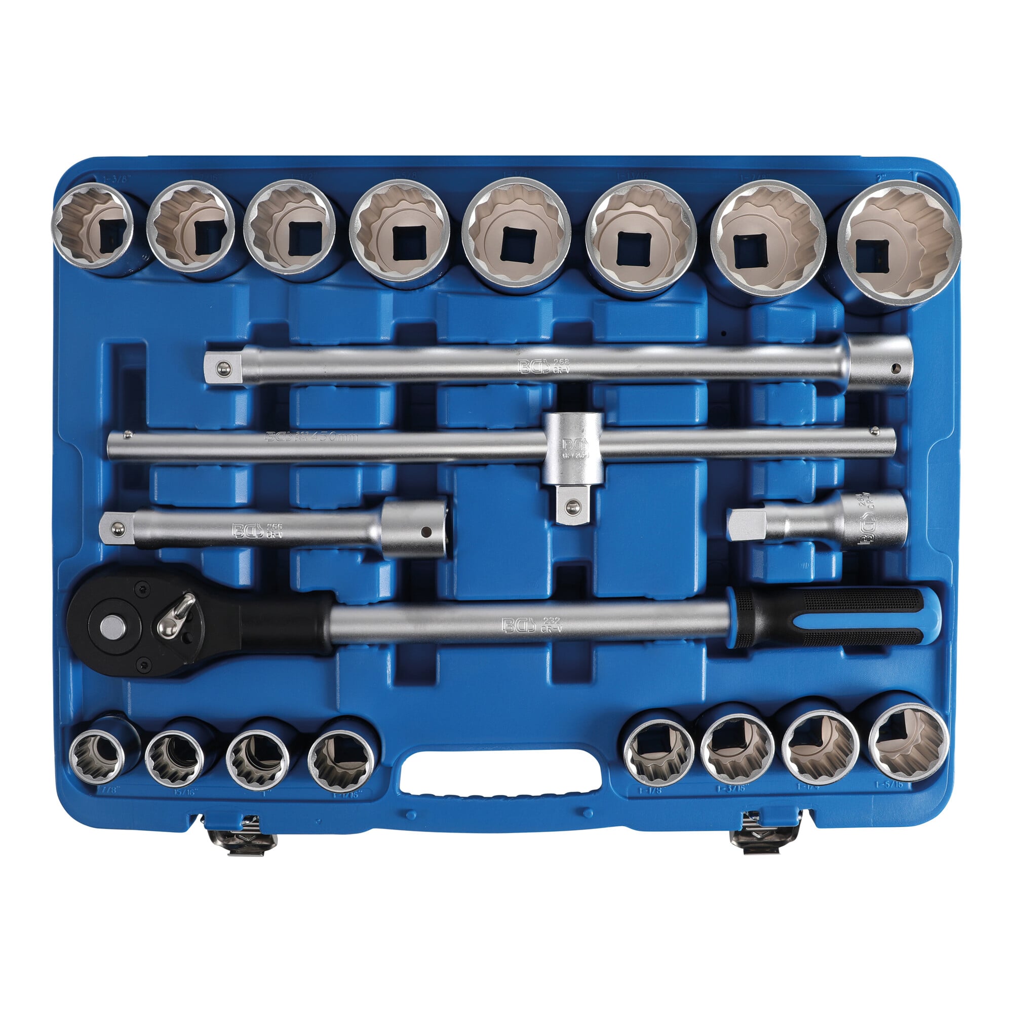 BGS Steckschlüssel-Satz Antrieb 20 mm (3/4 Zoll) Zollgrößen 21 teilig ; BGS technic