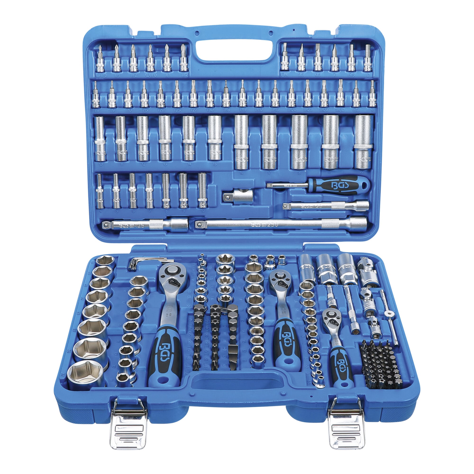 BGS Steckschlüssel-Satz Sechskant, Antrieb 6,3 mm (1/4"), 10 mm (3/8"), 12,5 mm (1/2"), 192-teilig ; BGS technic