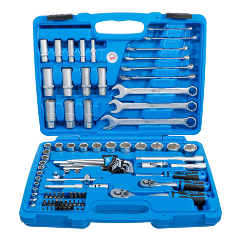 BGS Steckschlüssel-Satz Sechskant Antrieb 6,3 mm (1/4 Zoll) / 10 mm (3/8 Zoll) 92 teilig