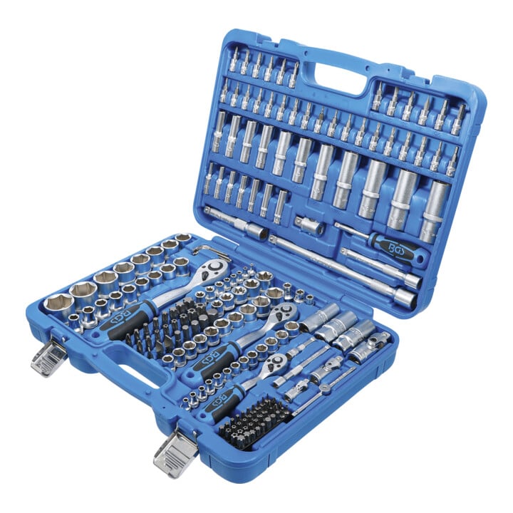 BGS Steckschlüssel-Satz Sechskant Antrieb 6,3 mm / 10 mm / 12,5 mm Zollgrößen 192-tlg.