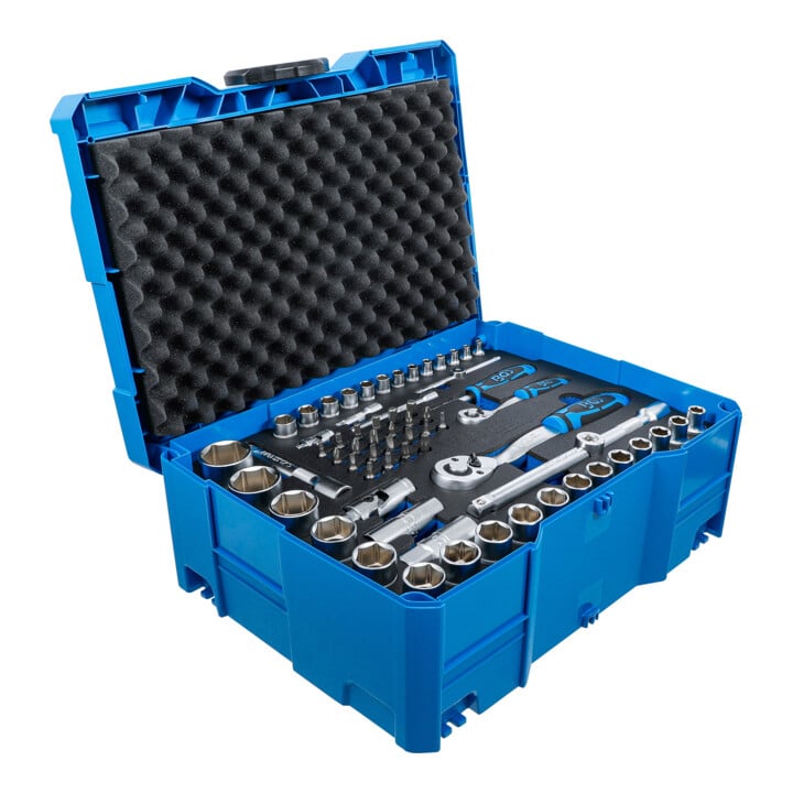 BGS Steckschlüssel- und Hammer-, Zangen-, Schraubendreher-Satz, 6,3 mm (1/4") / 12,5 mm (1/2"), BGS systainer®, 77-tlg.