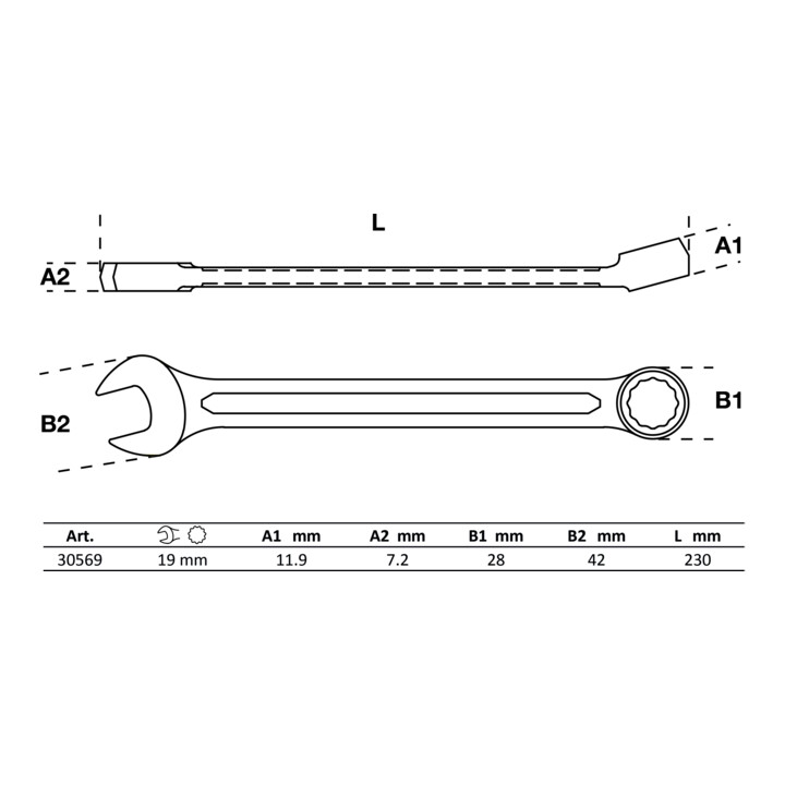 BGS Steekringsleutel | 19 mm