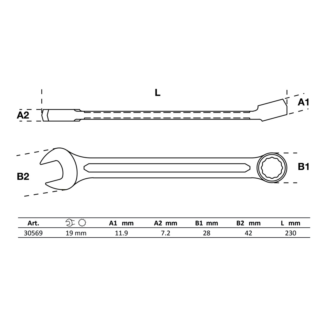 BGS Steekringsleutel | 19 mm