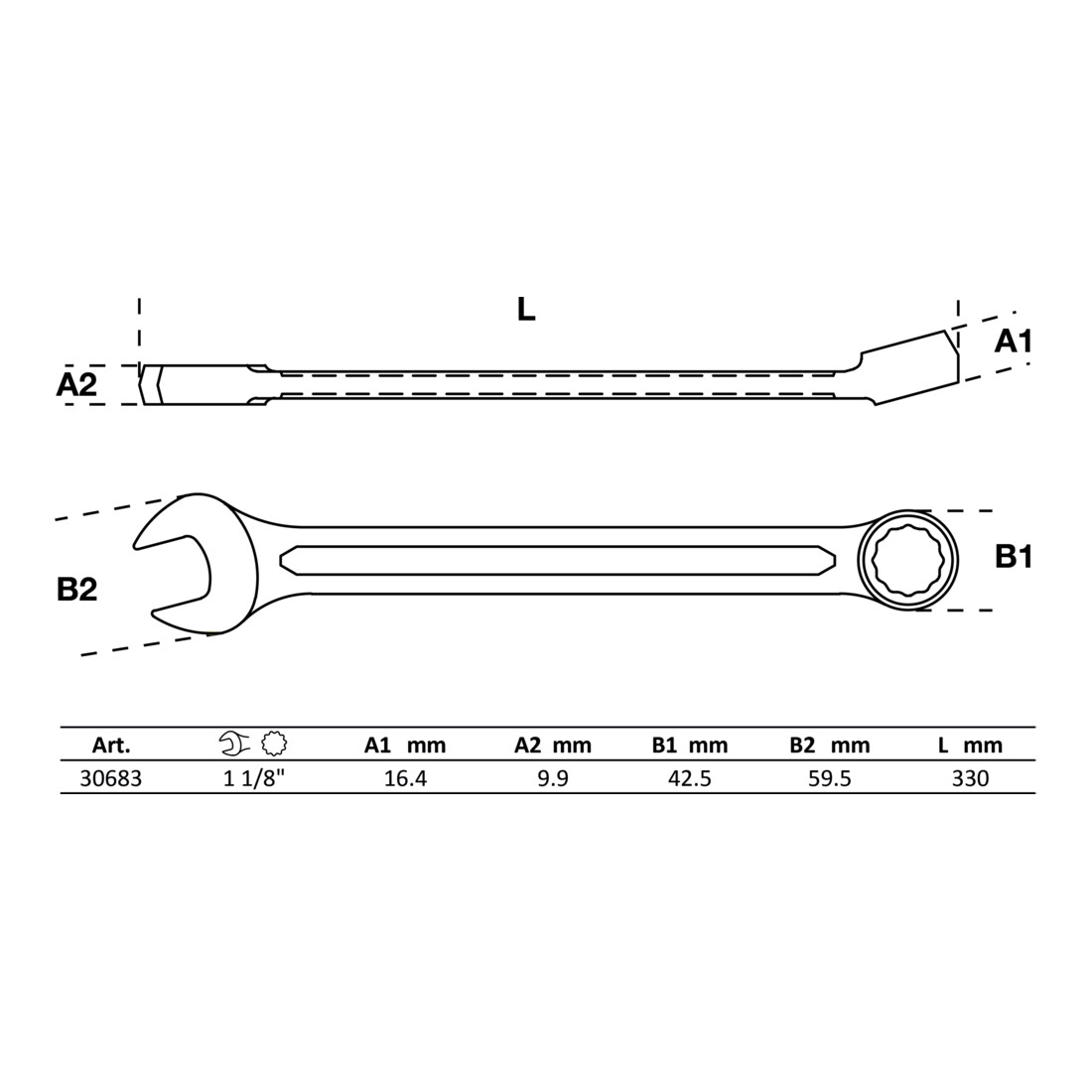BGS Steekringsleutel | SEA | 1 1/8"