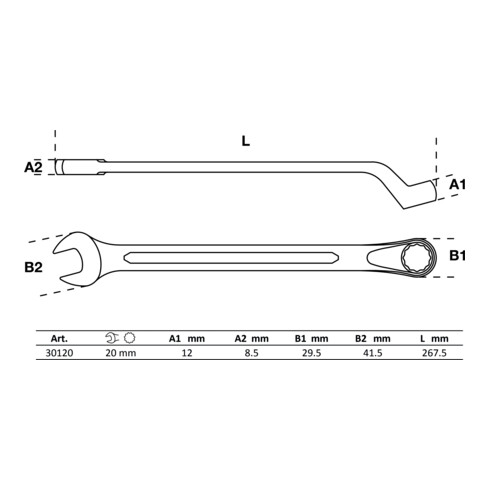 BGS Steekringsleutel, verdiept | 20 mm