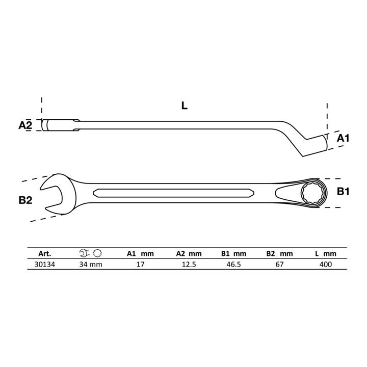 BGS Steekringsleutel, verdiept | 34 mm