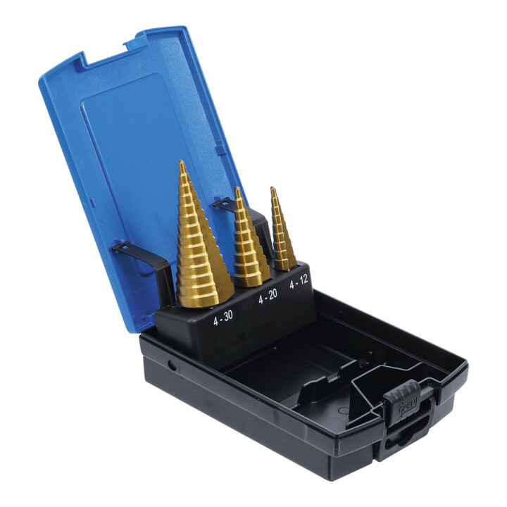 BGS Step boren set titanium-nitraat Ø 4 - 30 mm 3 dlg.