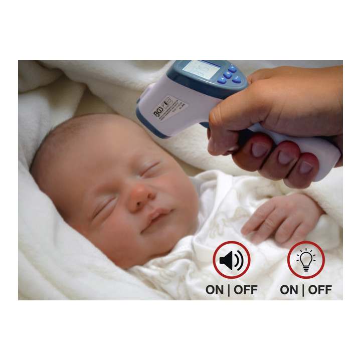 BGS Stirn-Fieber-Thermometer kontaktlos, Infrarot für Personen + Objekt-Messung 0 - 100°