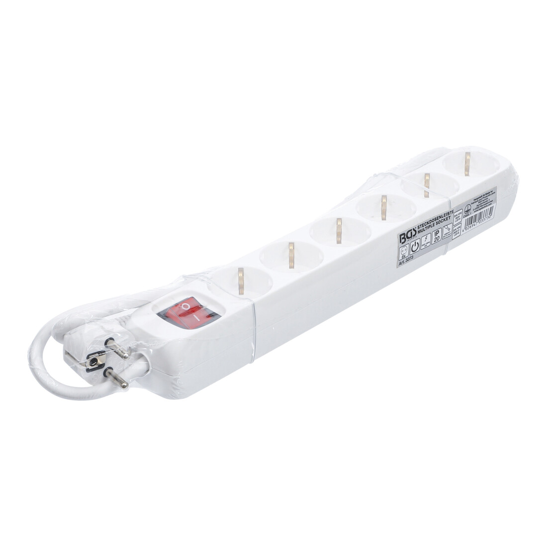BGS Ciabatta multipresa, 6 prese con interruttore, cavo 1,4m 3x1,5mm² IP 20