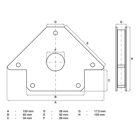 BGS Supporto magnetico, 20kg