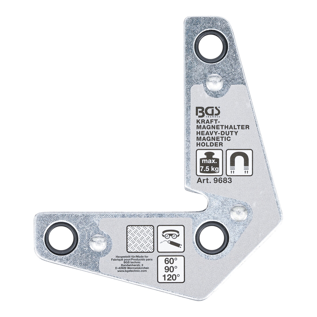 BGS Supporto magnetico, forma a L, 9 kg