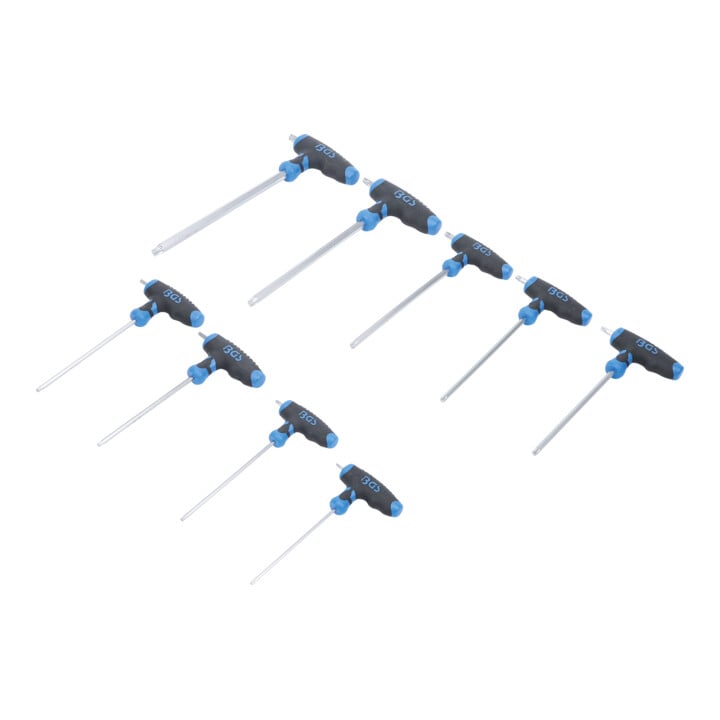 BGS T-Griff-Schlüssel-Satz T-Profil (für TX) T10 - T50 9 teilig