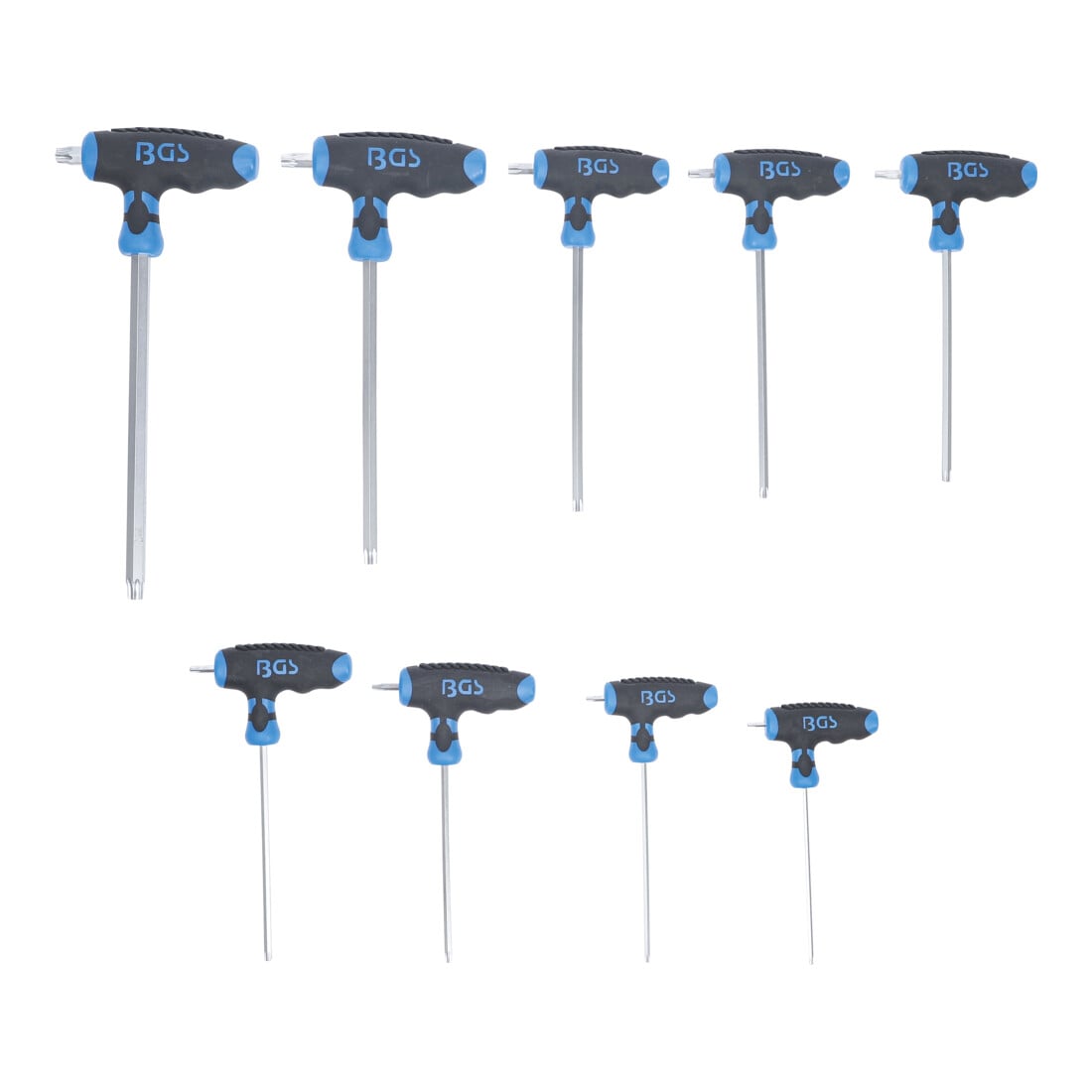 BGS T-Griff-Schlüssel-Satz T-Profil (für TX) T10 - T50 9 teilig
