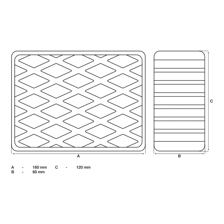 BGS Tampon en caoutchouc pour pont élévateur 160 x 120 x 60 mm