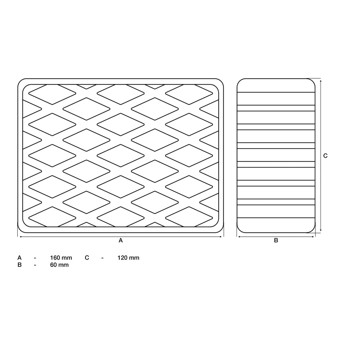 BGS Tampon en caoutchouc pour pont élévateur 160 x 120 x 60 mm