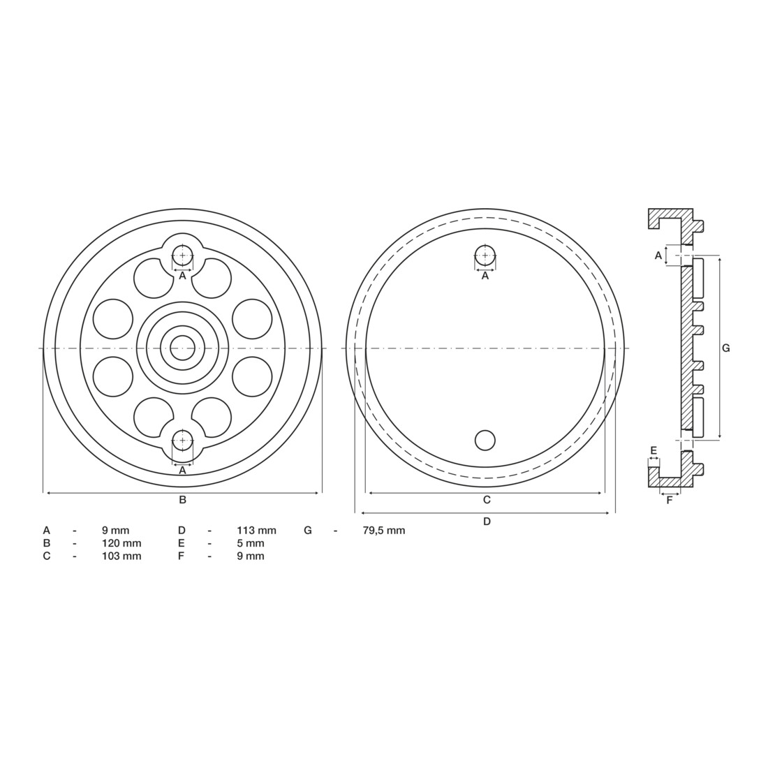 BGS Tampon pour pont élévateur Ø 120 mm, 7052