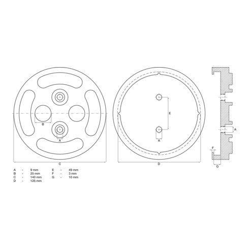 BGS Tampon pour pont élévateur Ø 140 mm, 7048