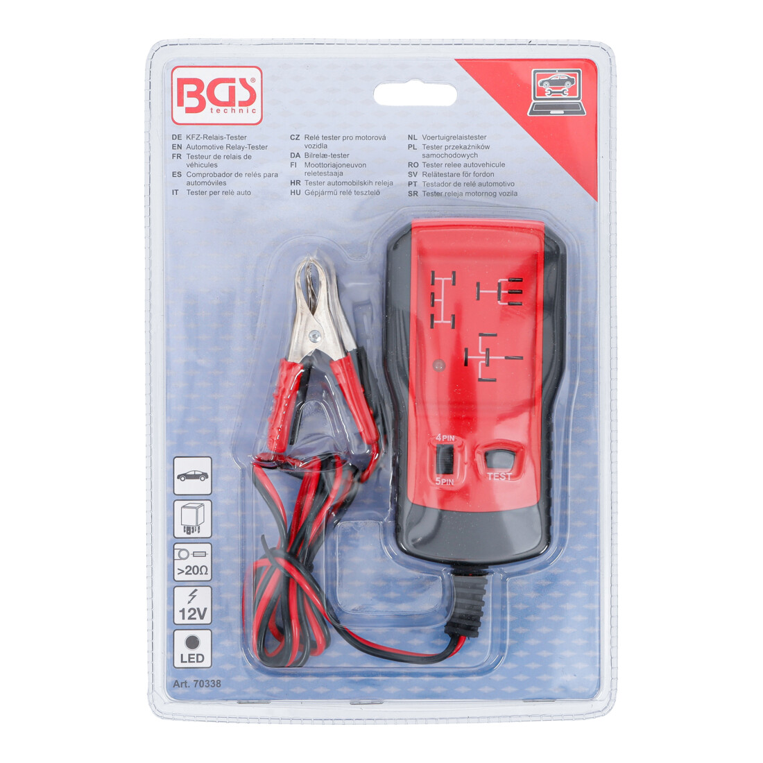 BGS Tester relè auto, 12 V