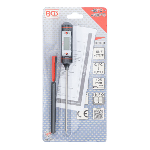 BGS Thermomètre numérique avec sonde en acier inoxydable