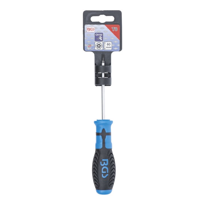 BGS Tournevis profil T (pour TX) avec perçage T8 longueur de la lame 80 mm