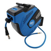 BGS Tubo flessibile per aria compressa con avvolgitore automatico, 12m+2m-1