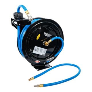 BGS Tubo flessibile per aria compressa con avvolgitore automatico, 15m